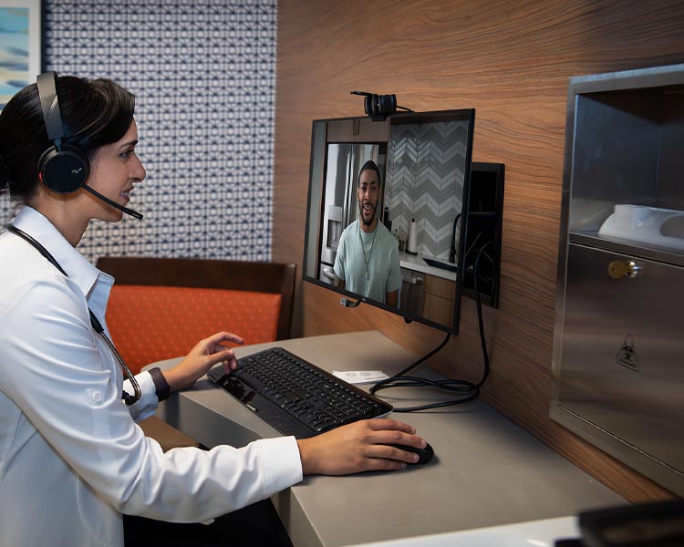 Doctor providing virtual health coaching